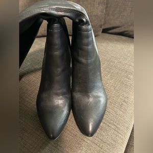 Franco Sarto Black Tall Chunky Heeled Boots